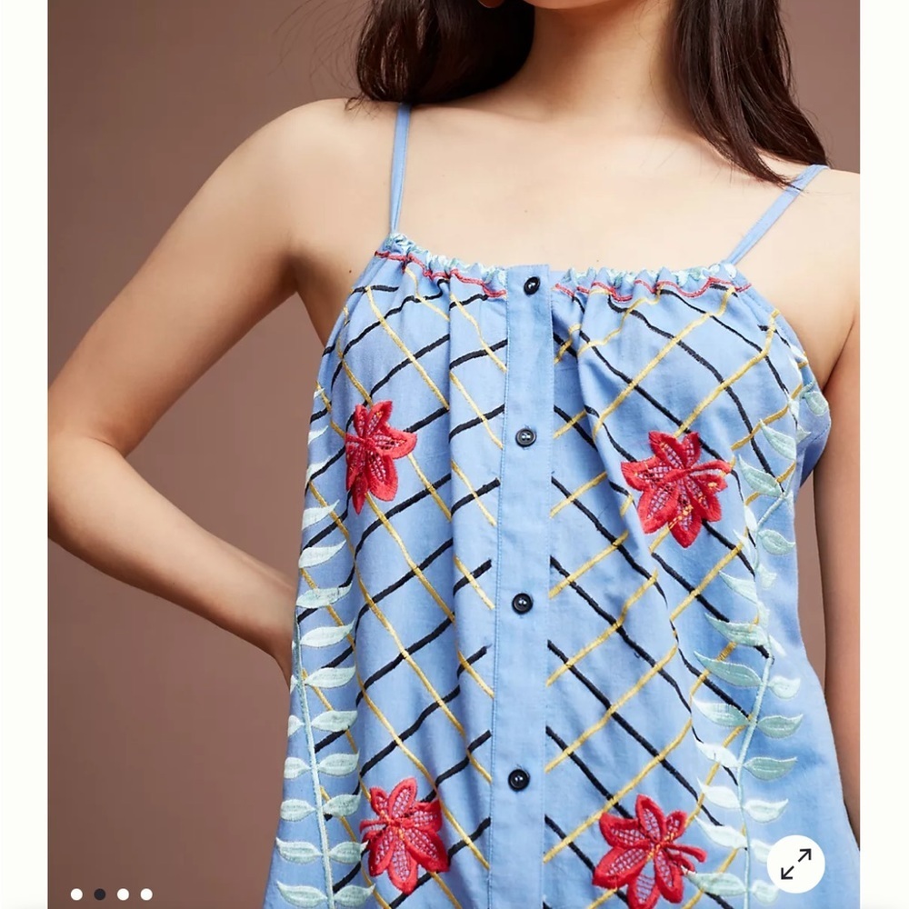 ANTHROPOLOGIE | Red Carter Palisades Embroidered Midi Dress Size M - Picture 4 of 13